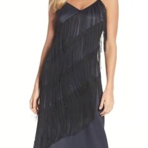 Elegant Black Fringe Dress